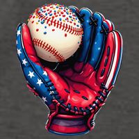 Patriotic Baseball Glove Drip Ice Cream Sprinkles 4th July Vector Backpack