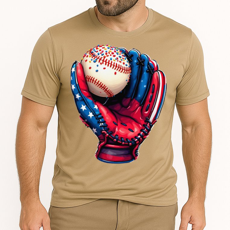 Patriotic Baseball Glove Drip Ice Cream Sprinkles 4th July Performance Shirt