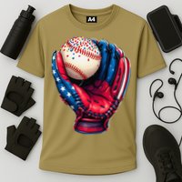 Patriotic Baseball Glove Drip Ice Cream Sprinkles 4th July Performance Shirt