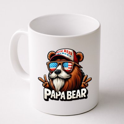 Papa Bear Gift Us American Flag Best Dad Coffee Mug