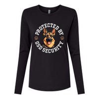 Protected By Gsd Security German Shepherd Dog Womens Cotton Relaxed Long Sleeve T-Shirt