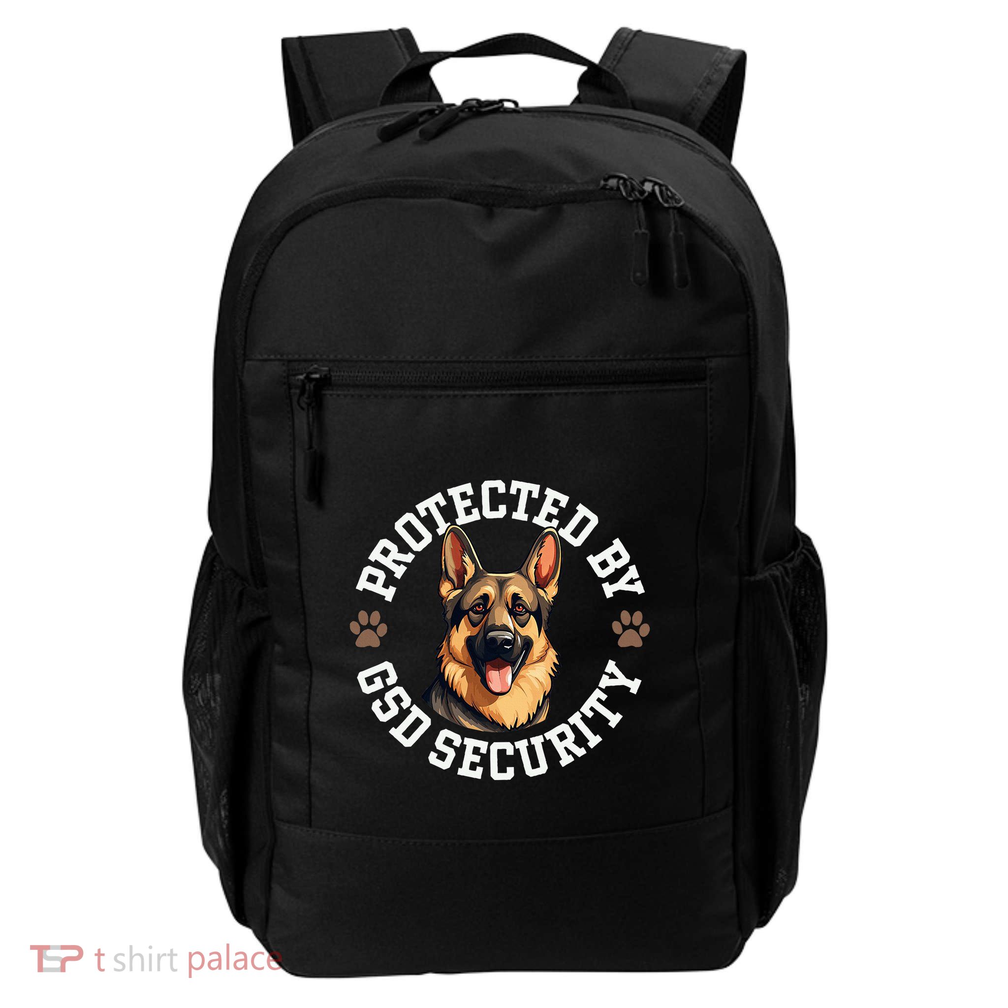 Protected By Gsd Security German Shepherd Dog Backpack