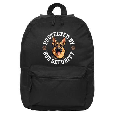 Protected By Gsd Security German Shepherd Dog 16 in Basic Backpack