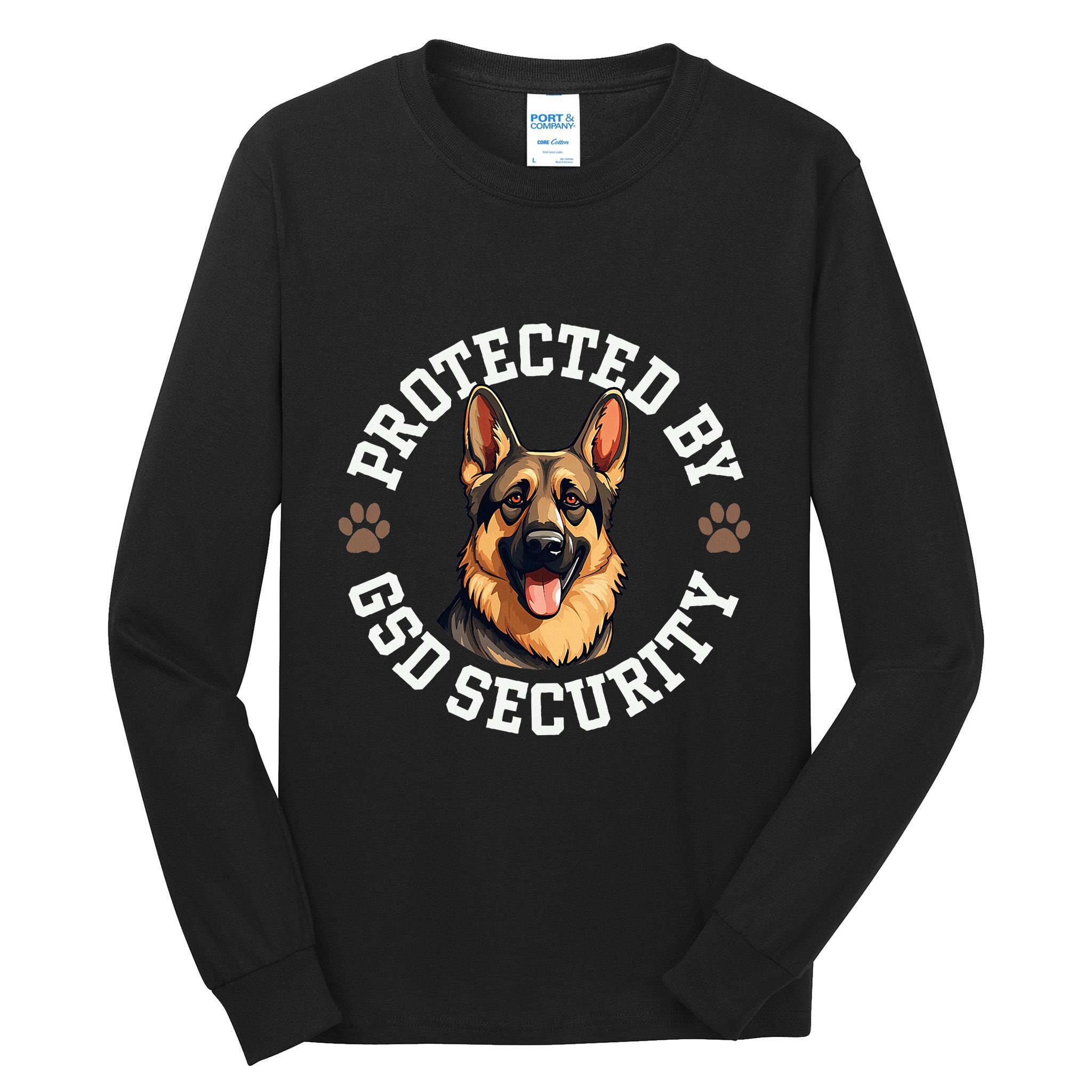 Protected By Gsd Security German Shepherd Dog Tall Long Sleeve T-Shirt