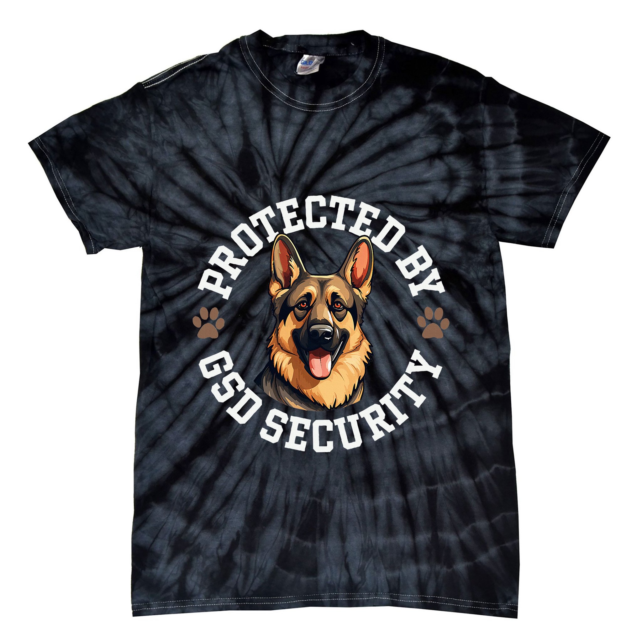 Protected By Gsd Security German Shepherd Dog Tie-Dye T-Shirt