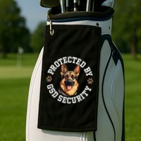 Protected By Gsd Security German Shepherd Dog Golf Towel