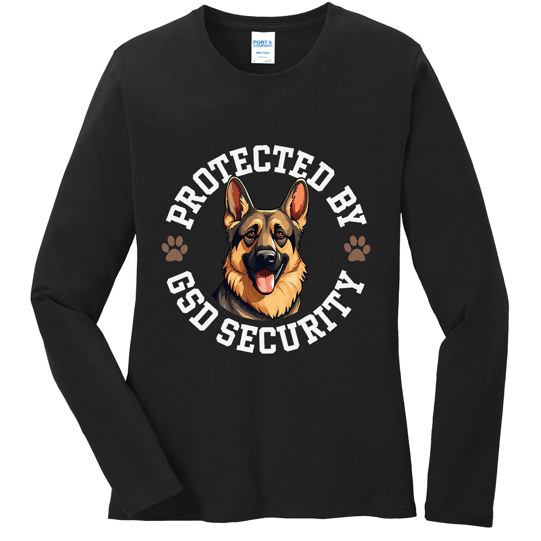 Protected By Gsd Security German Shepherd Dog Ladies Long Sleeve Shirt