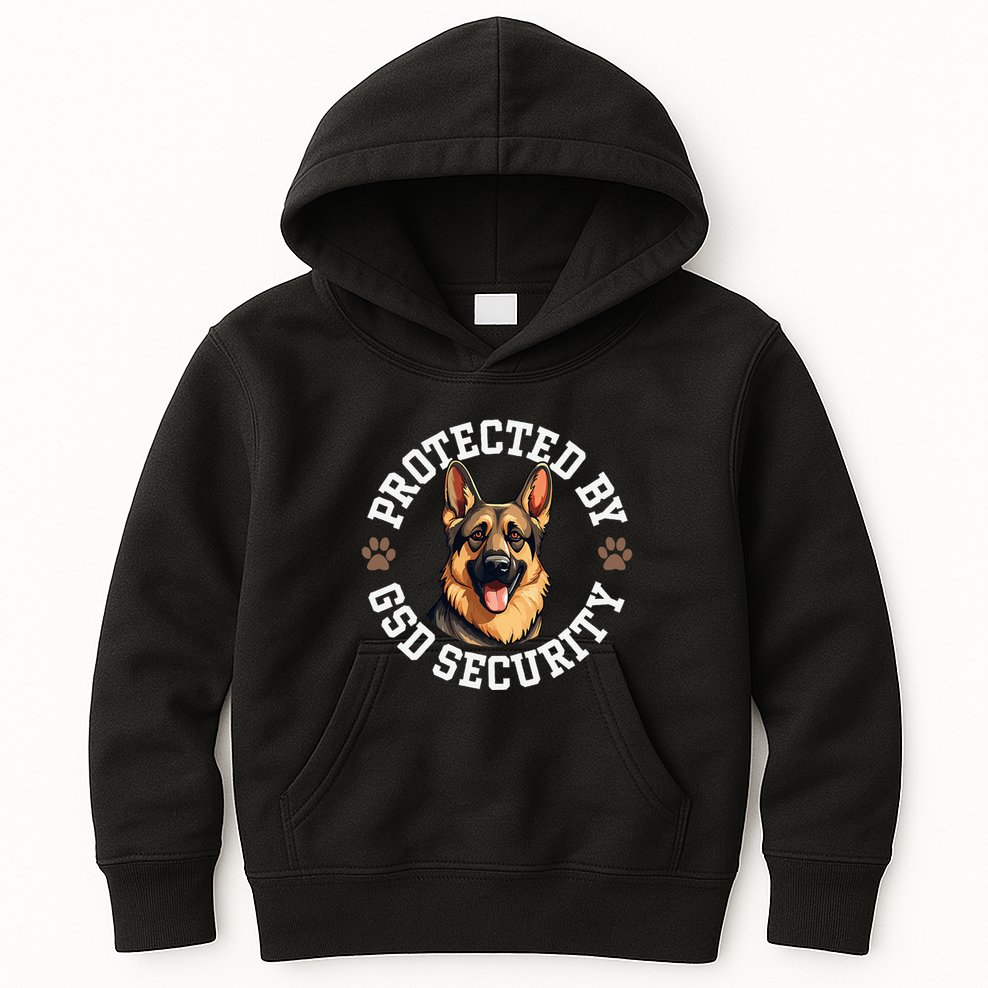 Protected By Gsd Security German Shepherd Dog Kids Hoodie