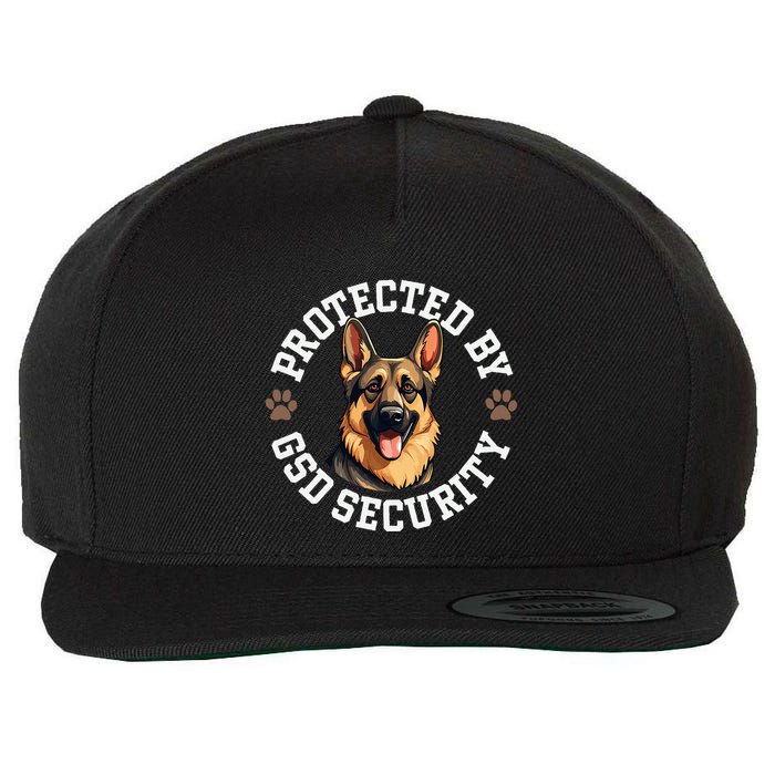 Protected By Gsd Security German Shepherd Dog Wool Snapback Cap
