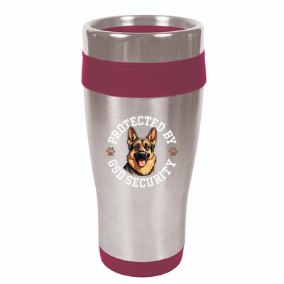 Protected By Gsd Security German Shepherd Dog 16oz Travel Tumbler