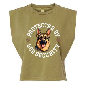 Protected By Gsd Security German Shepherd Dog Garment-Dyed Women's Muscle Tee