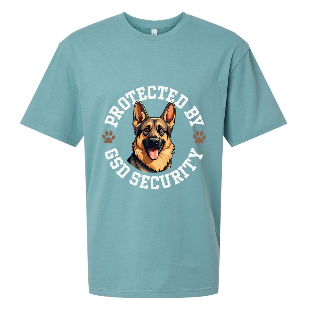 Protected By Gsd Security German Shepherd Dog Sueded Cloud Jersey T-Shirt
