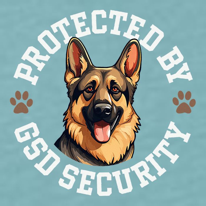Protected By Gsd Security German Shepherd Dog Sueded Cloud Jersey T-Shirt