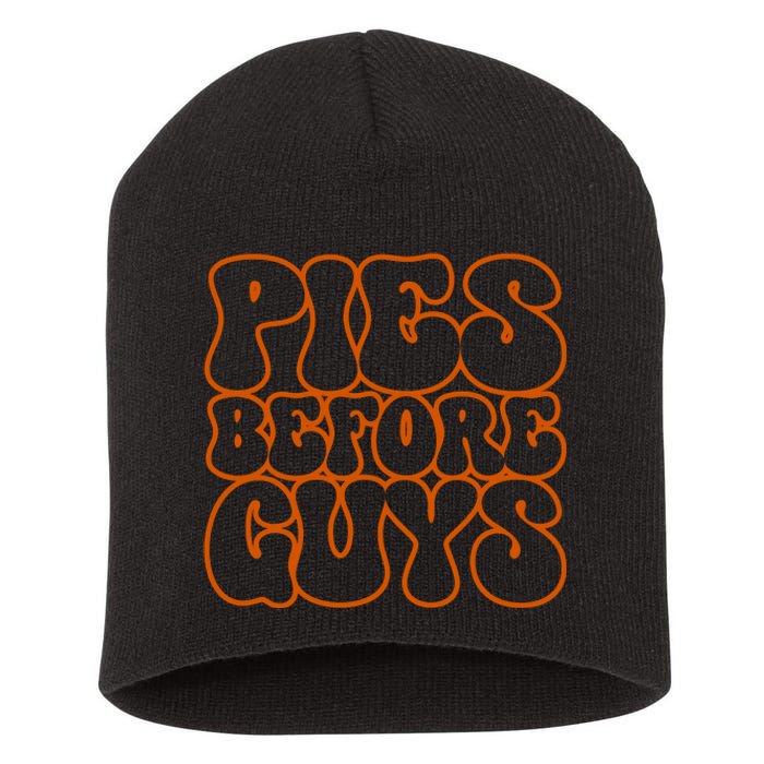 Pies Before Guys Funny Thanksgiving Short Acrylic Beanie