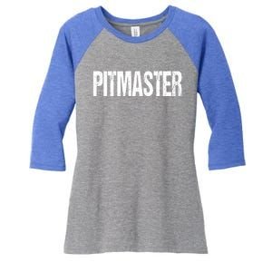 Pitmaster Bbq Grill Barbecue Gift Women's Tri-Blend 3/4-Sleeve Raglan Shirt