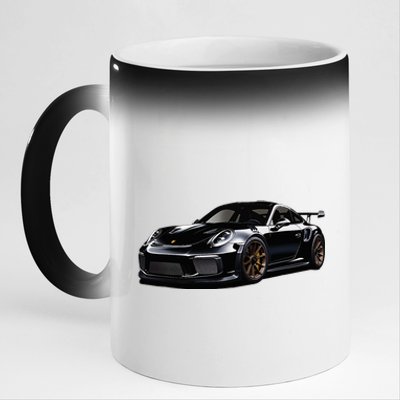 Porsc Black Gt 3 Rs Sport Car Coupe 911 Racecar 11oz Black Color Changing Mug