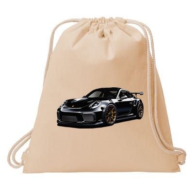 Porsc Black Gt 3 Rs Sport Car Coupe 911 Racecar Drawstring Bag