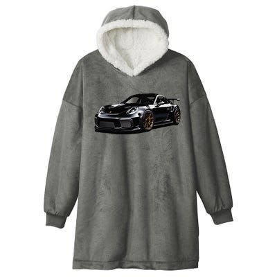 Porsc Black Gt 3 Rs Sport Car Coupe 911 Racecar Hooded Wearable Blanket