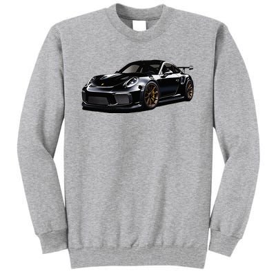 Porsc Black Gt 3 Rs Sport Car Coupe 911 Racecar Tall Sweatshirt