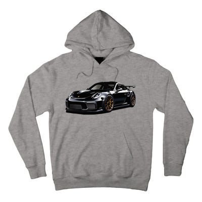 Porsc Black Gt 3 Rs Sport Car Coupe 911 Racecar Tall Hoodie