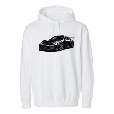 Porsc Black Gt 3 Rs Sport Car Coupe 911 Racecar Garment-Dyed Fleece Hoodie