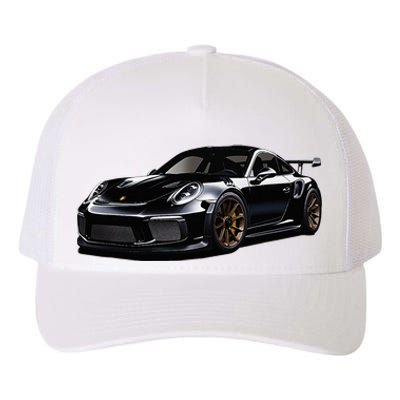 Porsc Black Gt 3 Rs Sport Car Coupe 911 Racecar Yupoong Adult 5-Panel Trucker Hat