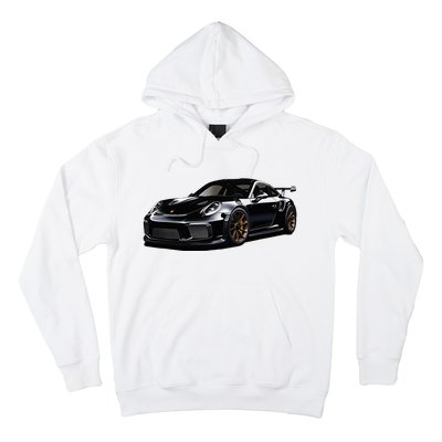 Porsc Black Gt 3 Rs Sport Car Coupe 911 Racecar Hoodie