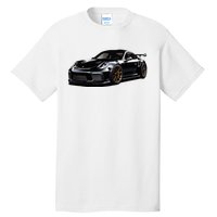 Porsc Black Gt 3 Rs Sport Car Coupe 911 Racecar Tall T-Shirt