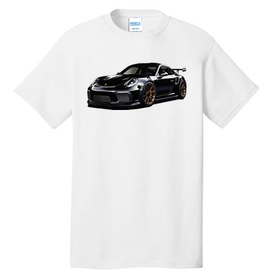 Porsc Black Gt 3 Rs Sport Car Coupe 911 Racecar Tall T-Shirt