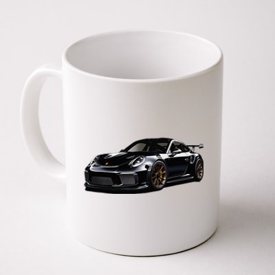 Porsc Black Gt 3 Rs Sport Car Coupe 911 Racecar Coffee Mug