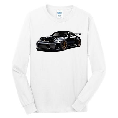 Porsc Black Gt 3 Rs Sport Car Coupe 911 Racecar Tall Long Sleeve T-Shirt