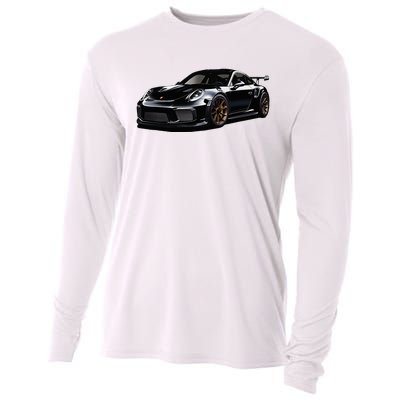 Porsc Black Gt 3 Rs Sport Car Coupe 911 Racecar Cooling Performance Long Sleeve Crew