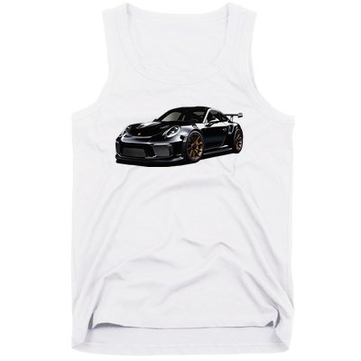 Porsc Black Gt 3 Rs Sport Car Coupe 911 Racecar Tank Top