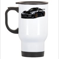 Porsc Black Gt 3 Rs Sport Car Coupe 911 Racecar Stainless Steel Travel Mug