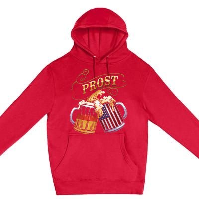 Prost Beer German American Flag Oktoberfest Premium Pullover Hoodie