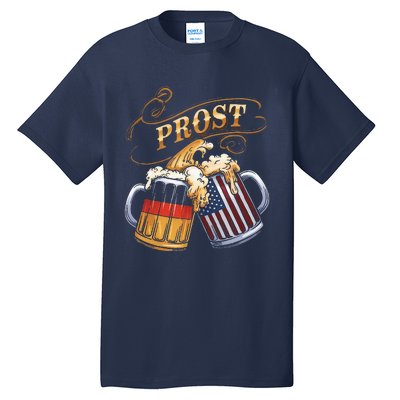 Prost Beer German American Flag Oktoberfest Tall T-Shirt