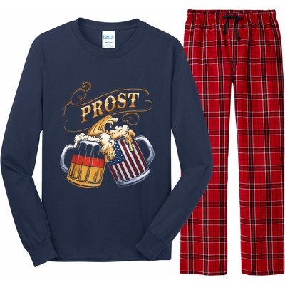 Prost Beer German American Flag Oktoberfest Long Sleeve Pajama Set