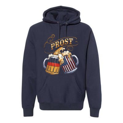 Prost Beer German American Flag Oktoberfest Premium Hoodie