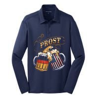 Prost Beer German American Flag Oktoberfest Silk Touch Performance Long Sleeve Polo