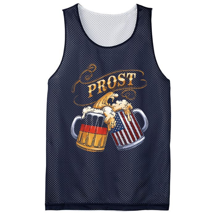 Prost Beer German American Flag Oktoberfest Mesh Reversible Basketball Jersey Tank