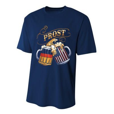 Prost Beer German American Flag Oktoberfest Performance Sprint T-Shirt