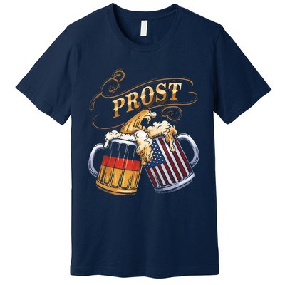 Prost Beer German American Flag Oktoberfest Premium T-Shirt