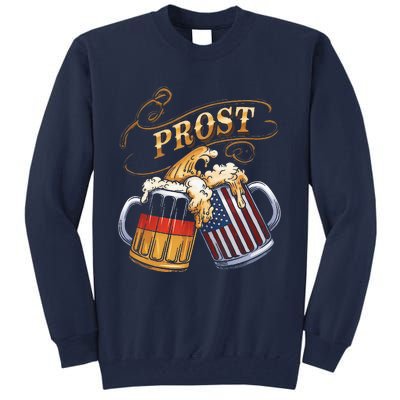 Prost Beer German American Flag Oktoberfest Tall Sweatshirt