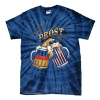 Prost Beer German American Flag Oktoberfest Tie-Dye T-Shirt