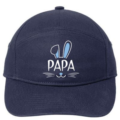 Papa Bunny Gift Rabbit Face Family Group Easter Father's Day 7-Panel Snapback Hat