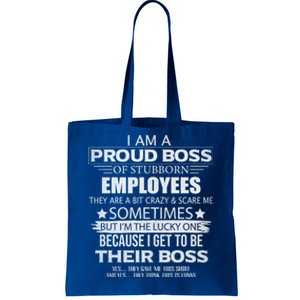 Proud Boss Gift I Am A Proud Boss Of Freaking Awesome Employees Gift Tote Bag