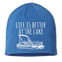 Pontoon Boat Gift Life Is Better At The Lake Sustainable Beanie