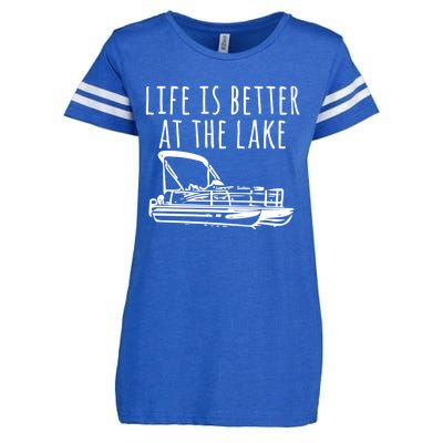 Pontoon Boat Gift Life Is Better At The Lake Enza Ladies Jersey Football T-Shirt