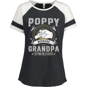 Poppy Because Grandpa Is For Old Guys Men Retro Grandpa Enza Ladies Jersey Colorblock Tee