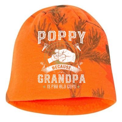 Poppy Because Grandpa Is For Old Guys Men Retro Grandpa Kati - Camo Knit Beanie